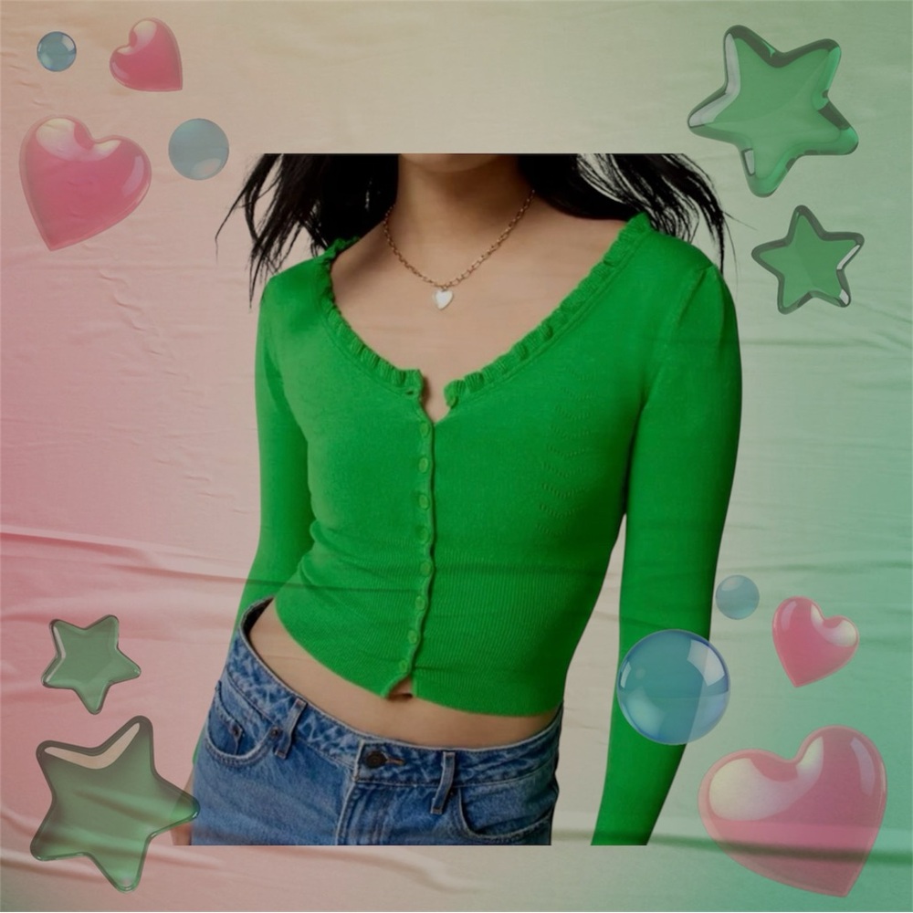 Urban Outfitters Bright Green Knit Sweater